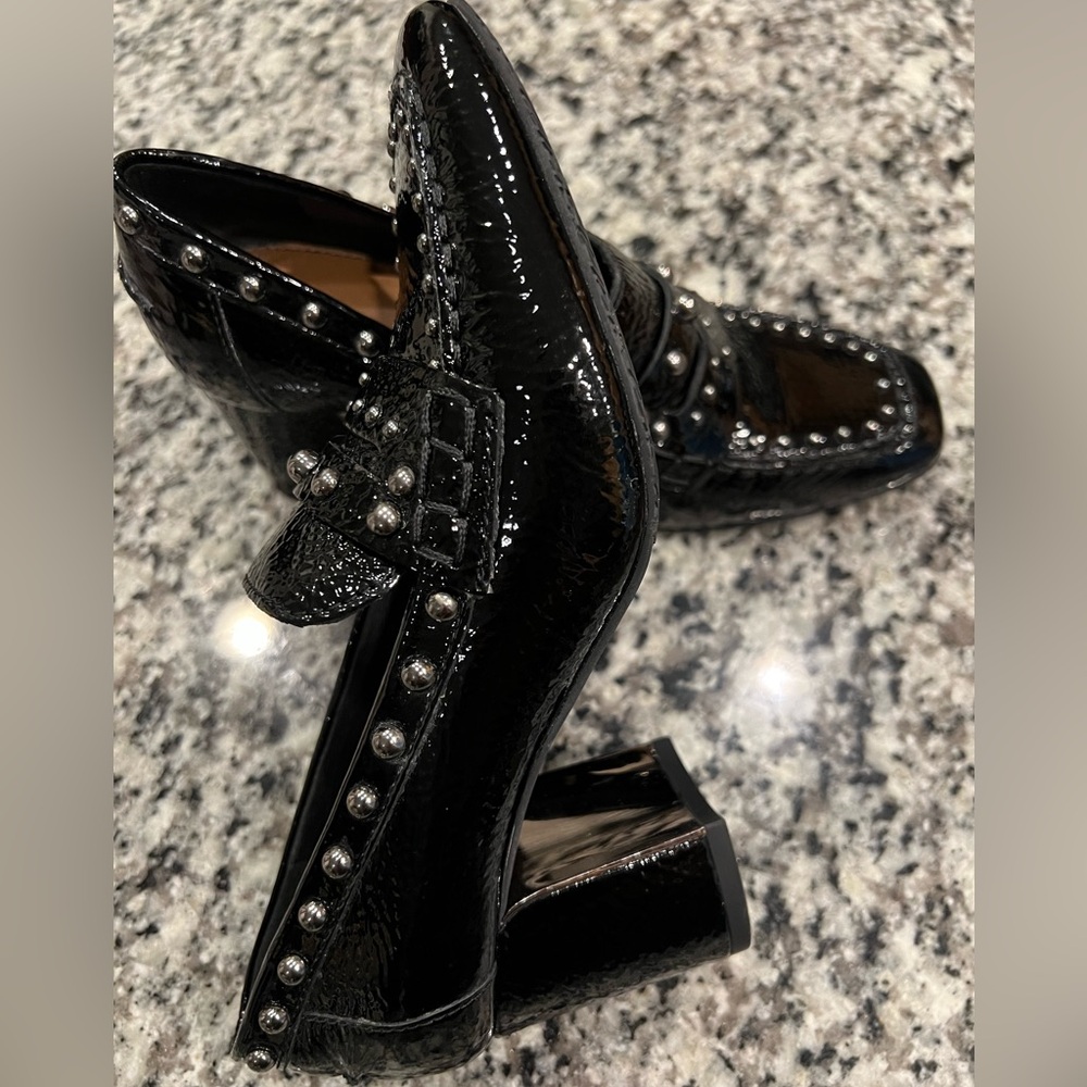 Donald J. Pliner Black Studded Loafers - Picture 6 of 7